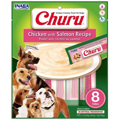 Inaba Churu Chicken with Salmon Recipe Creamy Dog Treat