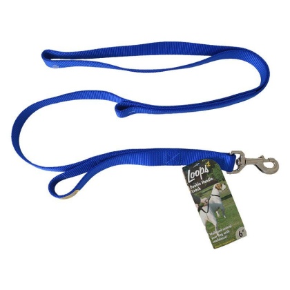 Loops 2 Double Nylon Handle Leash - Blue