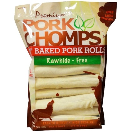 Pork Chomps Baked Pork Rolls Dog Treats - Large