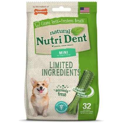 Nylabone Natural Nutri Dent Fresh Breath Dental Chews - Limited Ingredients