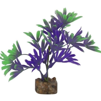 GloFish Plastic Aquarium Plant - Purple/Green